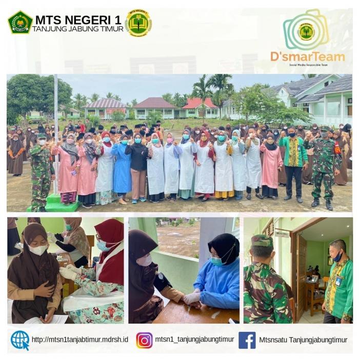 Koramil Nipah Panjang gelar Serbuan Vaksinasi Covid-19 Kodim 0149/Tanjab