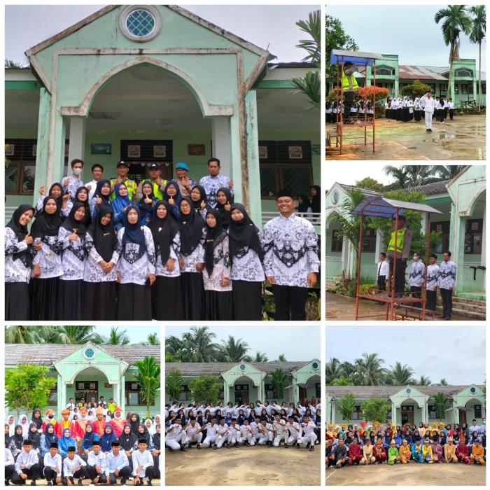 Kanit Binmas Nipah Panjang Sebagai Pembina Upacara Peringatan Hari Sumpah Pemuda di MTsN 1 Tanjung Jabung Timur